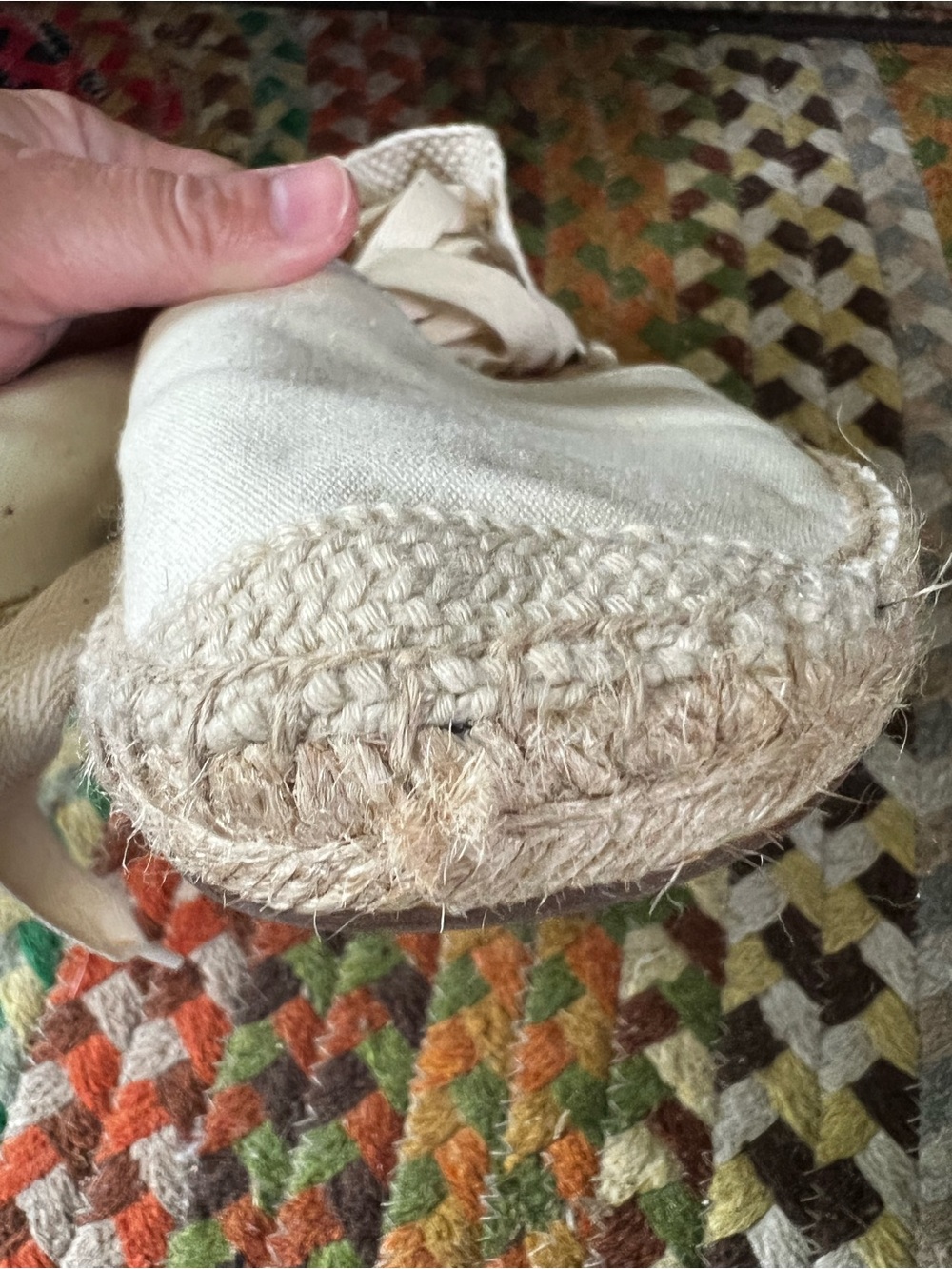 J. Crew Women’s Cream Canvas Espadrille Lace-Up Sandals - Picture 9 of 14